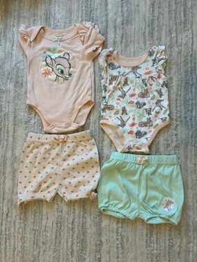 Disney Bambi Baby Bodysuits with Coordinating Shorts 6-9m